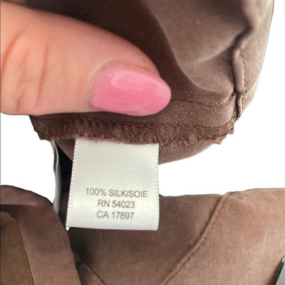 Forth & Town Silk Pants Brown Size 12 - Picture 6 of 6